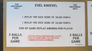 1977 Bally Evel Knievel Pinball Reproduction Score Card set