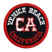 Venice Beach California Embroidered Patch Black Denim/Red Iron-On Sew-On Hat Bag