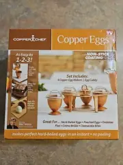 Copper Chef Copper Egg Caddy With 4 Non Stick Coating Copper Egg Makers