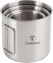 Camping Mugs Set of 4 Foldable Stainless Steel Travel Cups with Handles Portable for Outdoor Sports Picnics Hiking and Fishing Travel