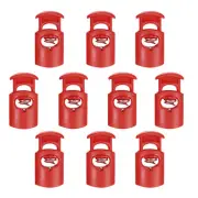 10pcs Plastic Cord Lock, Single Hole Spring Toggle Stopper Cord Fastener, Red