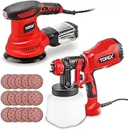 TOPEX Tool Combo Handhold Electric Paint Sprayer Gun & Random Orbital Sander Polisher