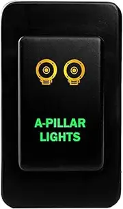 12V 3A ON-OFF Push button Switch A-PILLAR LIGHTS for Nissan PATROL GQ (1987~1997) GU Series 1 (1997~2001) AMBER GREEN