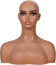 Generic Realistic Female Mannequin Head Female Mannequin Head with Shoulder Wig Display Stand