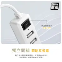 在飛比找PChome24h購物優惠-(優質二入)獨立式插座/4埠USB HUB 通過國家認證