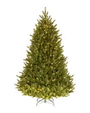 National Tree Company 7.5' Natural Fraser Medium Fir Hinged Tree with 750 Clear Lights