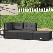 Outdoor Lounge Set Outdoor Modular Lounge with Cushions Poly Rattan vidaXL