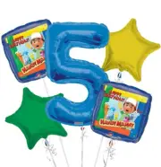 Handy Manny Balloon Bouquet 5th Birthday 5 pcs - Party Supplies
