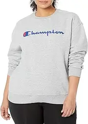 [Champion] Women's Plus Size Powerblend Women's Sweatshirt, Plus Size Pullover Crew Sweatshirt