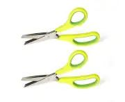 2x Cuisena 3-Blades Stainless Steel Herb Scissors Kitchen Cutting Shears Green