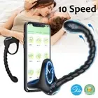 Prostate Massager Vibrating Cock Ring Anal Butt Plug Vibrator Dildo Male Sex Toy