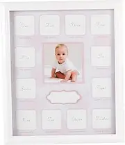 TOYANDONA 12 Months Baby Photo Frame New Born Baby Hamper Pink Border Baby Keepsake Frame
