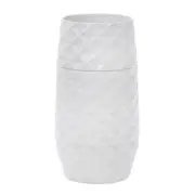 Amaranth Diamond Pattern 7.5 Inch White Vase with Durable Construction