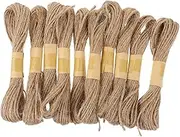 CIMAXIC 10pcs Natural Jute Twine Rope Decorative DIY Wrapping Rope for Christmas Tags Crafting and Present Packaging Durable and Versatile Material for Festive Decorations