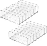 [2 Pack] Lolalet Plastic Eyeshadow Palette Makeup Organizer, 7 Section Divided Acrylic Make Up Pallet Storage Holder Cosmetic Eye Shadow Display Stand Rack -Clear