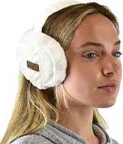 C.C Soft Winter Warm Adjustable Headband Ear Warmer Earmuffs, White, White, One size