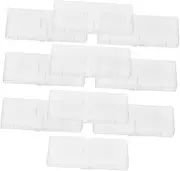 Hoement 10pcs Portable Interdental Brush Holder Box Clear Rectangular Brush Storage Container with Flip Lid for Travel and Home