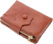 [VALICLUD] Ladies Purse Wallet Card Wallet Women Keychain Mini Zipper Handbag Brown Coin Purse Vintage Trifold Design Wristlet for Women