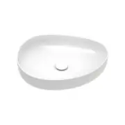 Fienza Pebble Medium Above Counter Basin Matte White 500mm x 400mm RB487W