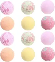 Ipetboom 64g 12pcs Mixed Animal Bath Salt Balls Natural Bath Balls for Epsom Salt Soak