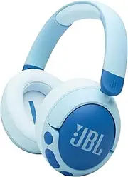 JBL Junior 470NC, JBL Safe Sound <85dB, Parental Control with Customizable Volume & Playtime, Easy Monitoring, Active Noise Cancelling, Built-in mic, Blue