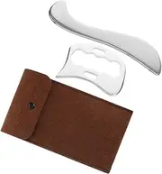 WOFASHPURET 1 set Stainless Steel Scraping Massage Tools for Back and Legs Durable Soft Tissue Massage Tool with Felt Pouch for Muscle Relief and Improved