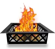 Fire Pit Ring - Insert Square 36" Outside &30" Inside - Black Coated Steel