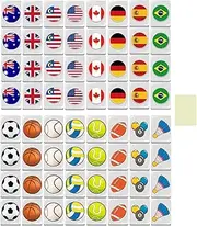 Flag Pattern Game Tiles,Flag Mahjong Game Blocks - Portable Activity, Interactive Travel Toy for Spring Picnics Children