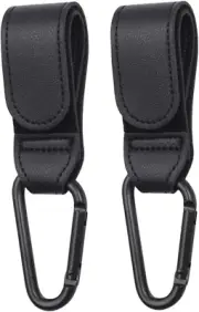 2 Pcs Baby Bag Clips, Leather Buggy Clips Multipurpose Hooks Pram Clips, Pushcha