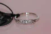 New PANDORA SPARKLING ANGEL WINGS RING 198500C01 Pouch $55 sterling silver