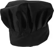 [Beavorty] Kitchen Chef Hat for Cooks Elastic Cotton Hat Comfortable Breathable Cooking Hat for Hotel Restaurant Use Prevents Hair Contamination Black