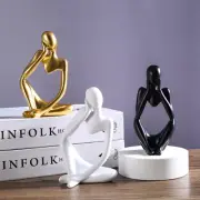 3pcs Abstract Figurines Home Decor Resin Abstract Thinker Statue for Living Room