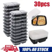 30pcs 34OZ Meal Prep Containers Microwave Safe Plastic Food Storage Lunch Boxes