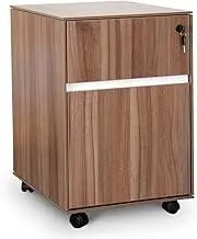 Excel 2 Drawer Wooden Mobile Pedestal - Walnut