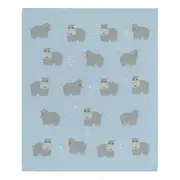 Living Textiles Whimsical 85cm Cotton Baby Blanket Pram Comforter Hippo/Blue