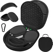 AirPod Max Case with Sleep and Charging Support， AirPods Max Case Accessory Compatible with Apple AirPods Max Wireless Over-Ear Headphones, Travel Portable Airpod Max Case(Black)