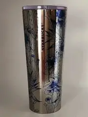 Starbucks Desert Blue Floral Cactus Stainless Steel Tumbler Cold Cup 16oz 2019