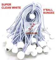 (25) 9" White Ball BUNGEE Cord Tarp Bungee Tie Down Strap Bungi Canopy Straps