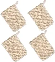 WOONEKY Natural Cotton Sisal Soap Bag Exfoliating Mesh Pouch for Bars Bath Travel
