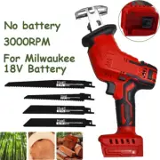 Cordless Reciprocating Saw with 4x Bare Blades For Milwaukee 18V Li-ion battery