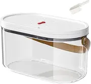 Pet Food Storage Container with Scoop, Durable Flip-up Lid Airtight Container Transparent Convenient Cat Food Storage with for Dog & Cat Food 27.3X14X14.5cm(3L)