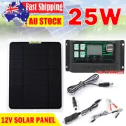 25W Solar Panel 12V Solar Trickle Charger for Boat RV Trailer w/ 60A Controller