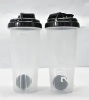 2pc 2Before Shaker Blender Bottle 20 oz 500mL Clear w Shaker Ball Cup Tumbler
