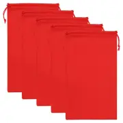 Ski Goggle Bag, 5 Pcs Soft Microfiber Drawstring Pouch, 15cmx25cm, Red