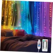200 Led Hanging Indoor Curtain String Lights 200 LED Warm White & Multicolor