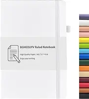 BGHEOUYV Notebook Journal, College Ruled Notebook Lined A5 160 Pages,Hard Cover Journals for Writing, Notebooks for Work Office School Women Men,5.7 inches x 8.4 inches(White)