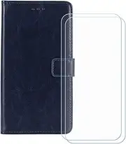 LCEHTOGYE Cover for OnePlus Nord 3 5G + 2 Slice HD Tempered Glass,Shell BracketBumper Protective Back Case - Anti-Scratch Screen Protector for OnePlus Nord 3 5G - HZFM -SBlue