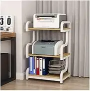 Office File Organizer Household Storage Bookshelf Copier Shelfs Three Layer Large Capacity Printer Shelf(Natural)
