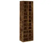 vidaXL Shoe Cabinet Smoked Oak 54x34x183 cm Engineered Wood