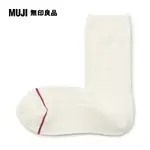 女棉混足口柔軟舒適保暖紋樣編織直角襪【MUJI 無印良品】